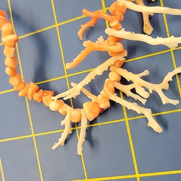 Coral White Seashell Necklace 24" Beach Sea - Picture 2 of 5